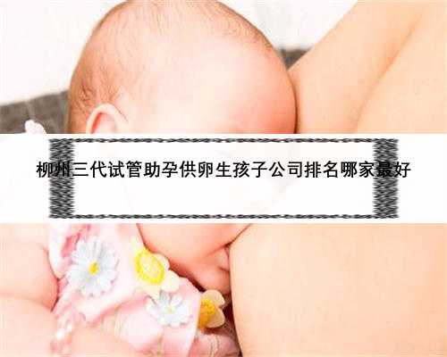 柳州三代试管助孕供卵生孩子公司排名哪家最好